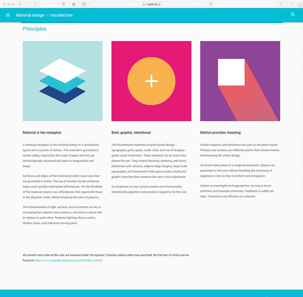 Material Design latest web design trend