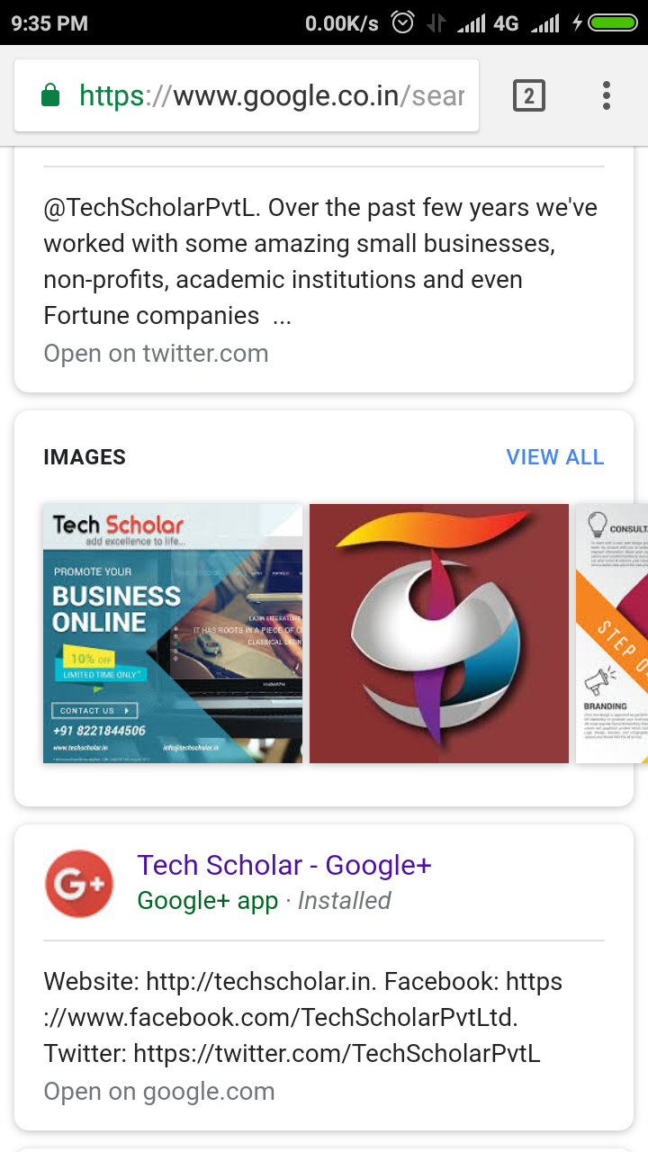 Tech Scholar Images in New Google Search UI