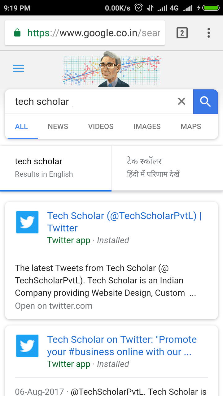 Tech Scholar Tweets in New Google Search UI