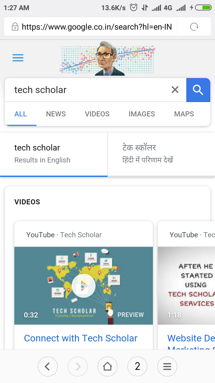 Tech Scholar Videos in New Google Search UI