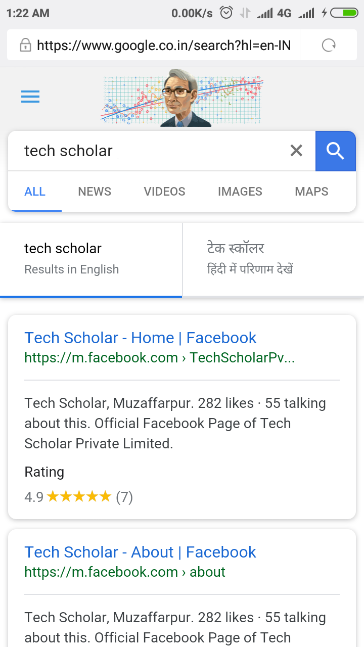 Tech Scholar on Facebook in New Google Search UI